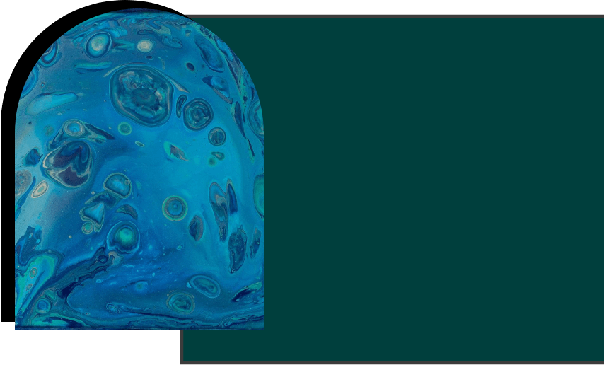 Deep blue abstract swirls with circular patterns.